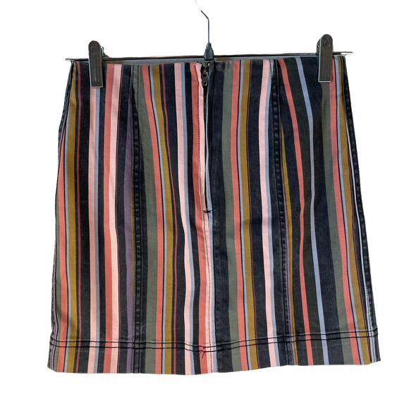 Y2K Jolt Juniors Rainbow Stripe Mini Skirt Size 3 or 26 Multicolor Indie Retro - Picture 2 of 5